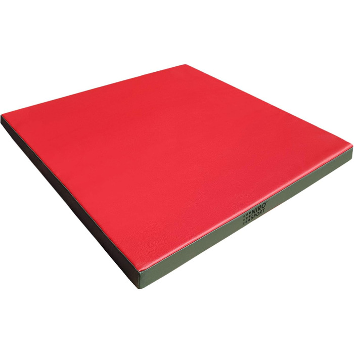 Гімнастичний мат NiroSport 100x100x8 см, м'який, для фітнесу, тренувань, спортивний, захисний, червоний, вироблено в Німеччині
