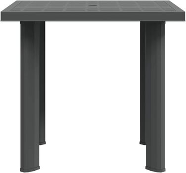 Садовий стіл vidaXL 101x68x72 см, пластиковий, чорний, з отвором для парасольки - для балкона та саду