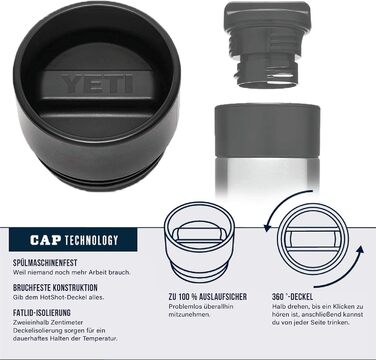 Термобутилка YETI Rambler 532 мл з кришкою HotShot, сталева, для гарячих напоїв