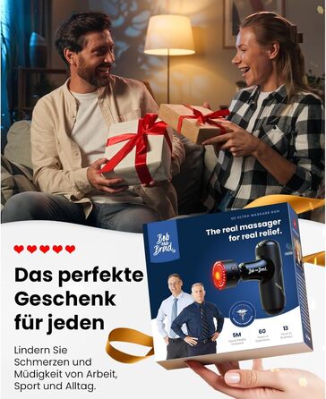 Масажер для м'язів Bob and Brad Q2 Ultra з інфрачервоним нагрівальним насадкою, портативний, тихий, для зняття м'язового болю, чорний + інфрачервоний нагрів