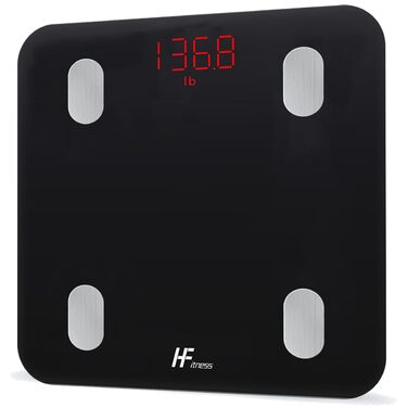 Електронна вага для тіла з платформою, 180 кг, LED дисплей, сірий колір (918BT1)