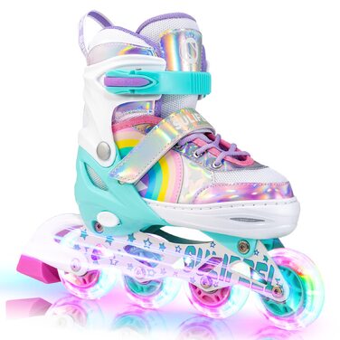 Дитячі ролики SULIFEEL Rainbow Unicorn з підсвічуванням, чорні, розмір 32-36 EU
