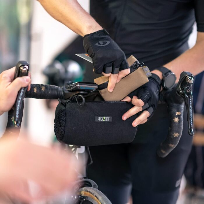 PACK2RIDE Perfecda велосипедний передній кошик із водовідштовхувальної міцної тканини Cordura для шосейних та гравійних велосипедів, коричневий