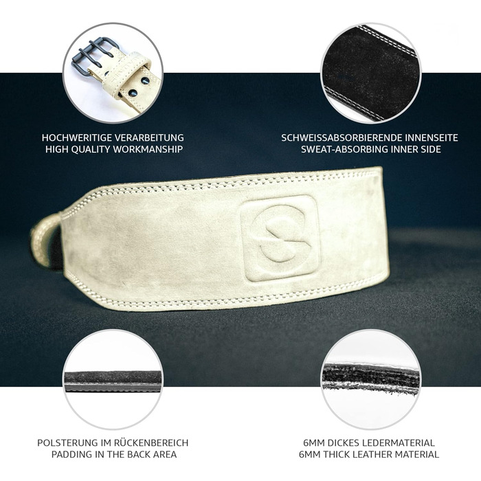 Пояс для важкої атлетики Nubuck 10 см L, бежевий, для пауерліфтингу, бодібілдингу та фітнесу