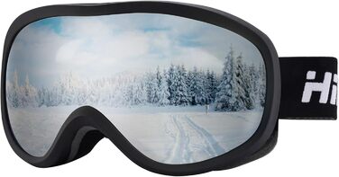 Окуляри для сноуборду та гірськолижного спорту Hioutdoor з антизапітніючою поверхнею, 100% захистом від УФ-випромінювання, OTG, сумісні зі шоломом, подвійні лінзи, м'які вставки з піни. Колір: білий/синій або чорний/сірий