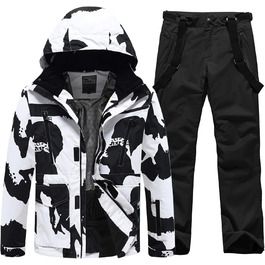 Костюм для снігу чоловічий HOTIAN: комплект куртки та штанів для катання на лижах, сноуборді та походів (XXL, чорний)