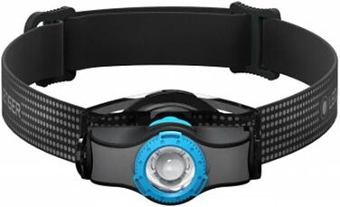 Ліхтар налобний Ledlenser MH3 Outdoor, 200 люмен, регульований фокус, дальність 130м, до 35 годин роботи, металевий кліп, з батареєю, чорний/синій