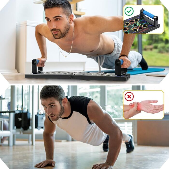 Флінтронік Тримачі для віджимань, дошка для віджимань, складані, портативні, багатофункціональні, для тренувань всього тіла, 24 в 1