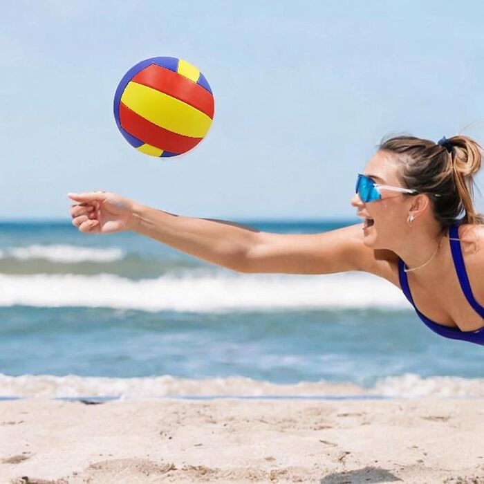 Волейбольний м'яч Perfeclan Standard 5 для залу, басейну, активного відпочинку (жовтий, синій, червоний)