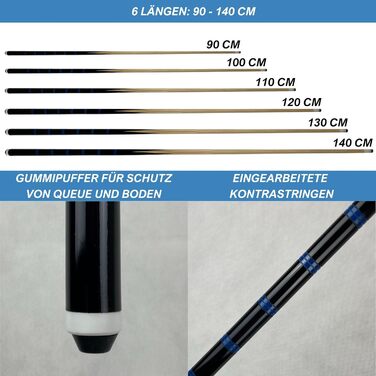Більярдний кий Winsport ECO, міцний, для дітей і дорослих, 90-140 см, 12 мм накрутний наконечник, для барів і клубів