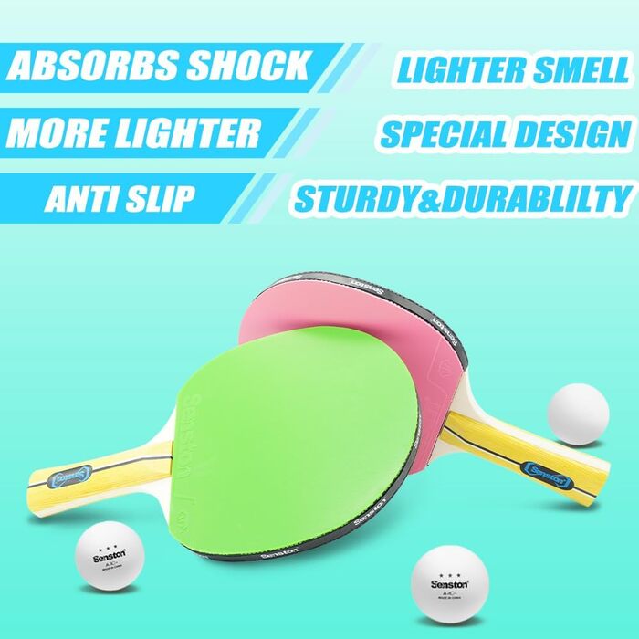 Набір столів тенісних ракеток Senston (4 шт.) – Яскраві варіанти для розваг та сімейного відпочинку | Ідеальний набір для підлітків та дорослих!