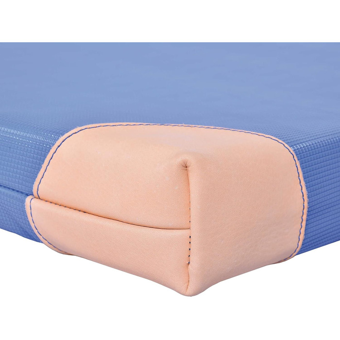 Гімнастичний мат Grevinga 200x100x6 см, синій, з шкіряними кутами