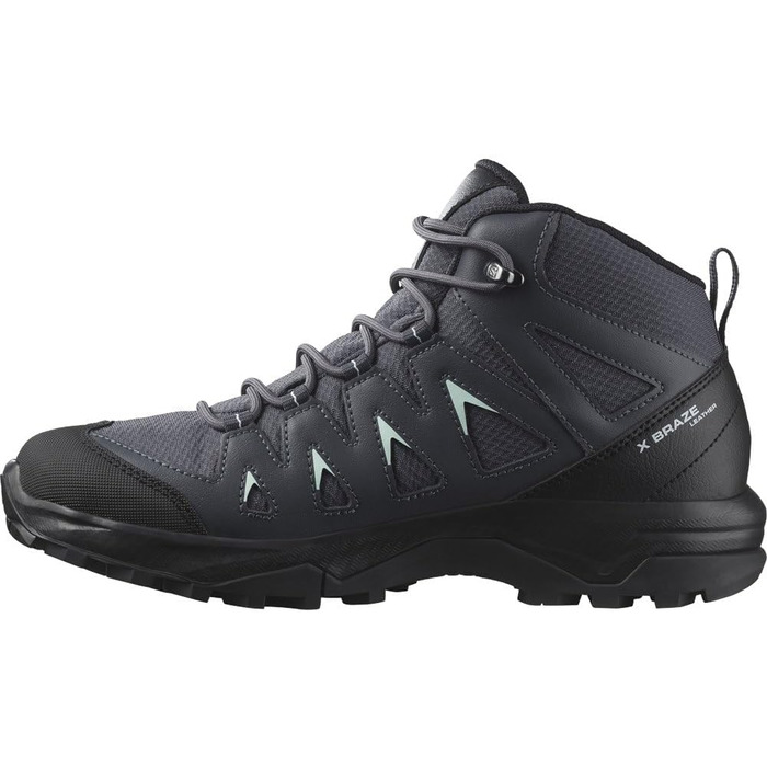 Жіночі трекінгові черевики Salomon X Braze Mid Gore-Tex, 39 1/3 EU, Ebony India Ink Bleached Aqua