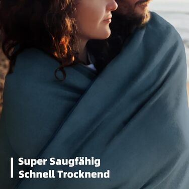 Набір з 3-х рушників з мікрофібри (великий 180х80 см, 2 маленьких 80х40 см) - швидковисихаючі спортивні рушники для фітнесу, пляжу, басейну та подорожей (темно-синій)