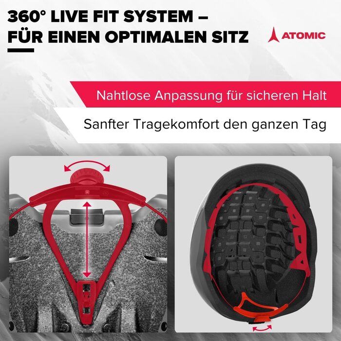 Гірськолижний шолом ATOMIC Savor Visor Stereo з візором, максимальне поглинання ударів, вентиляція Aircon, дзеркальна лінза, розмір 51-55, чорний