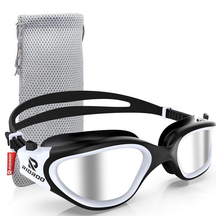 Окуляри для плавання Schwimmbrille, поляризовані, білі/срібні - для жінок та чоловіків, антифог, UV-захист
