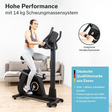 Велотренажер Skandika Liege-Ergometer P14 з сенсорним екраном, Bluetooth, додатками, до 150 кг, для дому