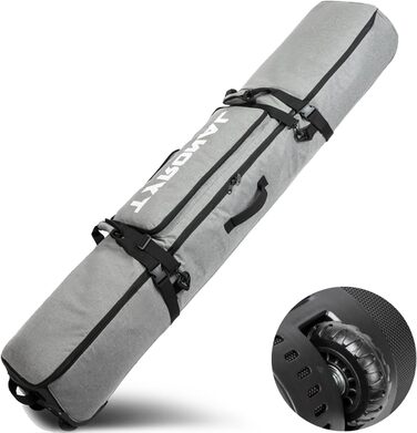 Чохол для сноуборду Tyronal з колесами, 160 см, міцний поліестер 600D, для одного сноуборду та черевиків