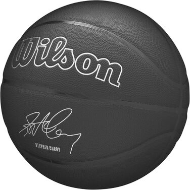 Баскетбольний м'яч Wilson NBA Player Evergreen, розмір 7, чорний, з покриттям Pure Feel, для гри на вулиці, вологостійкий, модель Curry