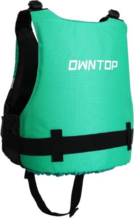 Рятувальний жилет Owntop для дорослих (M/L, 50-70 кг) - унісекс, для каякінгу, риболовлі, вітрильного спорту, зеленого кольору