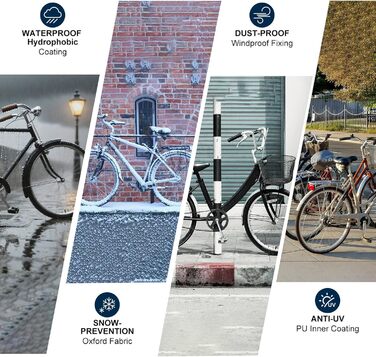 Чохол для велосипеда HITWAY, водонепроникний, 420D, захист від УФ-променів, пилу та дощу, з отвором для замка та кишенею, для електровелосипедів до 29 дюймів, чорний