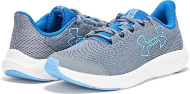 Кросівки для хлопчиків Under Armour Charged Pursuit 3 - Технічні бігові кросівки (34.5 EU, Titan Gray, Tech Blue, Horizon Blue)