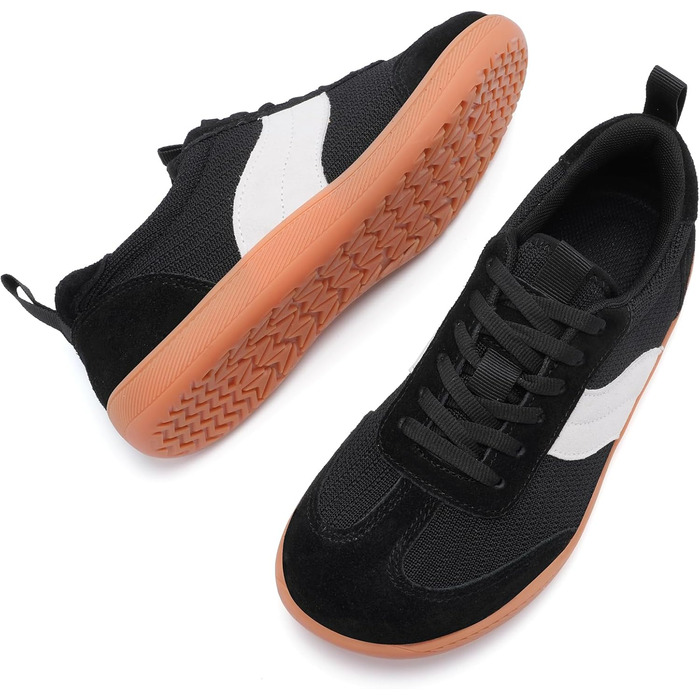 Жіночі широкі кеди для фітнесу та бігу Barfußschuhe (39 EU, чорні). Дихаючі, легкі, Zero Drop