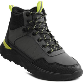 Дитячі трекінгові черевики MIXIN для хлопчиків, водонепроникні, з шнурівкою, антиковзаюча підошва, комфортні (36 EU, сірий)