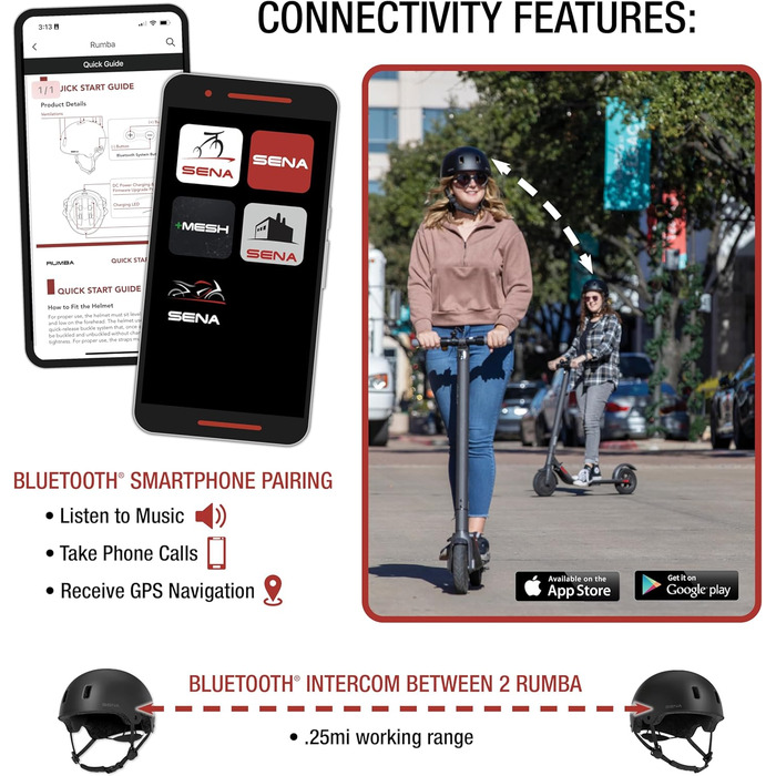 Шолом Sena Rumba Bluetooth для дорослих, мультиспортивний