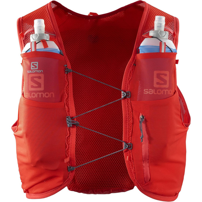 Гідраційний жилет SALOMON ADV Hydra Vest 8 для бігу та хайкінгу, унісекс, комфорт та стабільність, швидкий доступ до води, червоний, розмір L