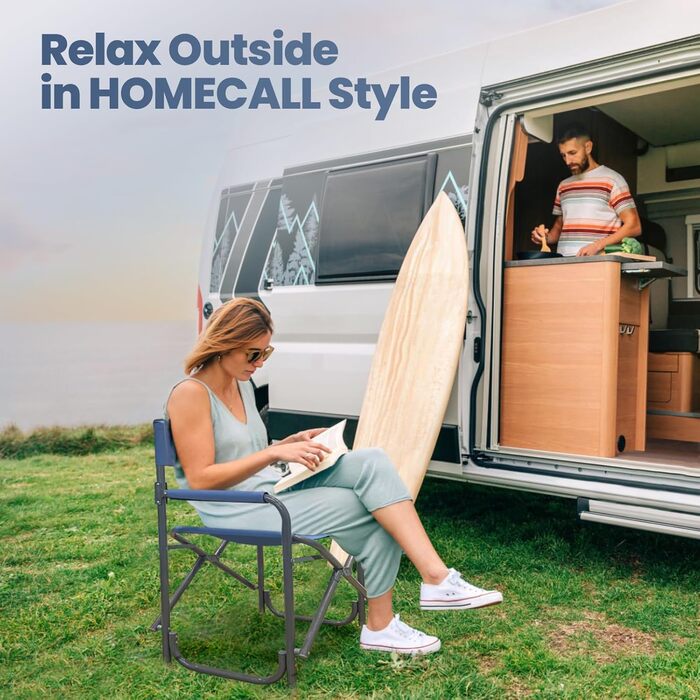 Крісло для кемпінгу Homecall: складне, ультралегке, 120 кг, для відпочинку на природі, риболовлі, саду. Набір 2 шт.