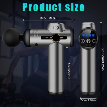 Масажер для м'язів NXPZ: професійний масаж глибоких м'язів, 99 швидкостей, 8 насадок, LCD дисплей, тихий електричний масажер для зняття болю та жорсткості м'язів