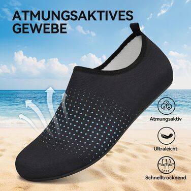 Водні шкарпетки для жінок та чоловіків: шкарпетки для плавання, аквашузи, шкарпетки для пляжу, унісекс, блакитний колір, розмір 43 EU, принт 