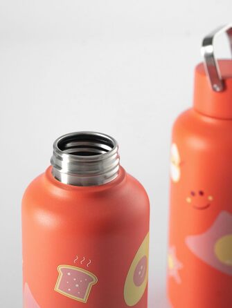 Пляшка для води EQUA Timeless, нержавіюча сталь, 1000 мл, BPA-free, герметична, довговічна, багаторазова, 600 мл, Sunny Side Up