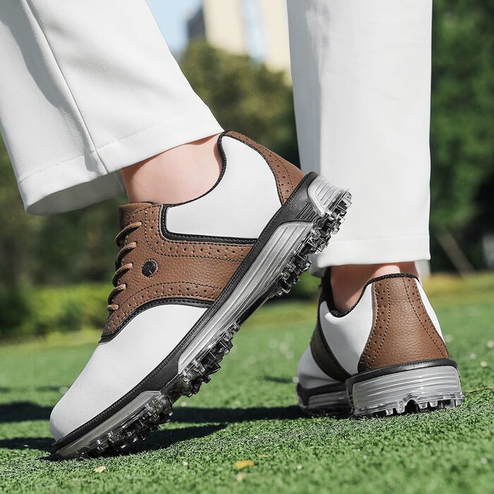 Гольф-взуття чоловіче ULTIANT водонепроникне, без шипів, класичне, зручне, коричневе, 42 EU