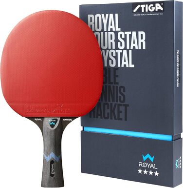 Тенісний стіл STIGA Royal Crystal: швидка ракетка з ITTF сертифікованим покриттям Star 4, гумою 2.0 мм та Crystal Technology – ідеальна для швидкої та точної гри