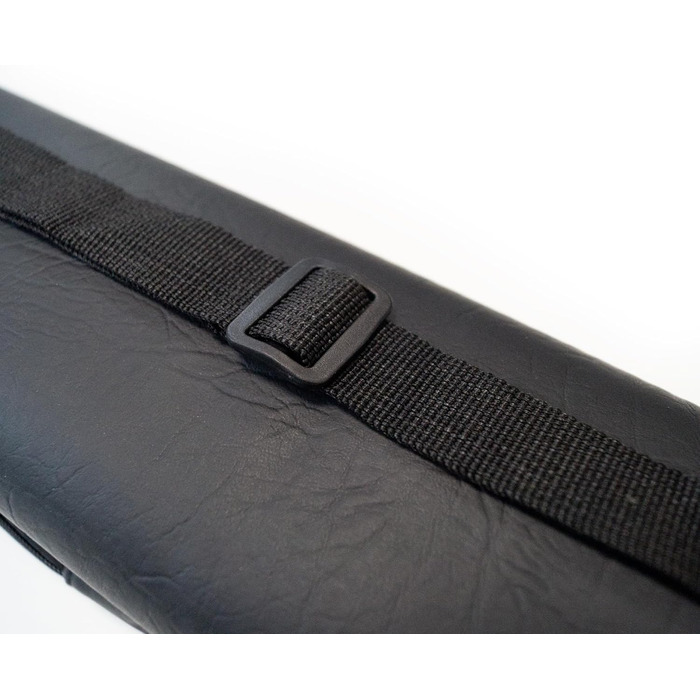 Чохол для більярду J. Parker на 2/2 та 2/4 кия, з високоякісної штучної шкіри, велика кишеня для аксесуарів та регульований ремінь, чорний, 85 см