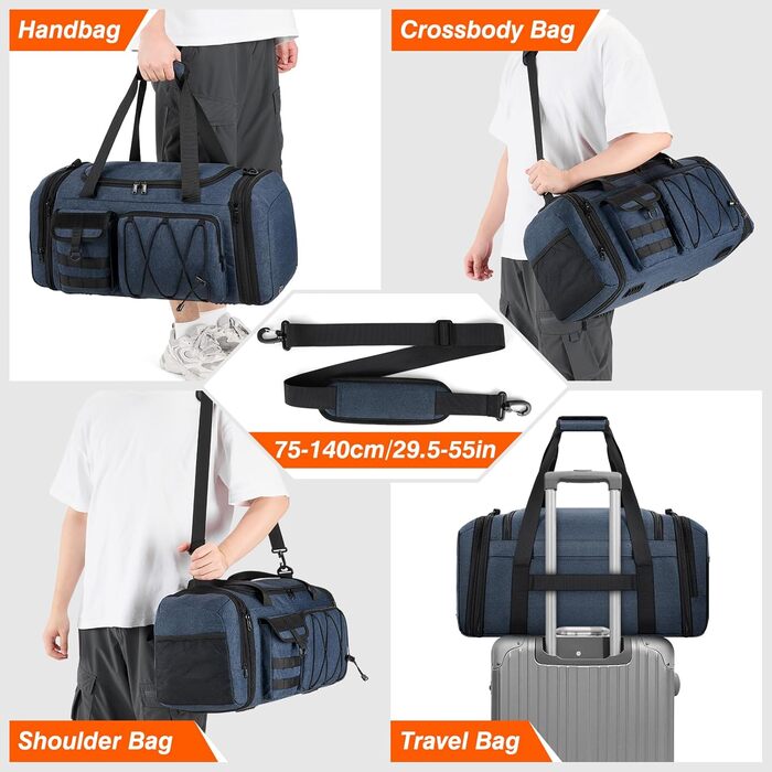 Спортивна сумка RAINSMORE 40L, водонепроникна, з відділенням для взуття, для чоловіків та жінок, для фітнесу, плавання, подорожей