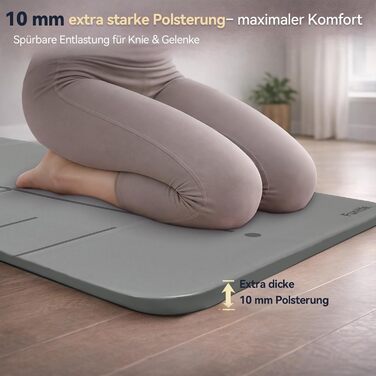 Килимок для йоги FunLife XXL 190x66x10 мм Stone Grey - для пілатесу, фітнесу та гімнастики (складний, нековзкий)