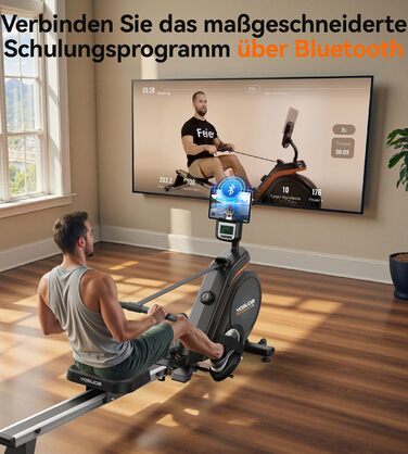 YOSUDA 03-Magnetic Pro Max: Гребний тренажер для дому, ультратихий, 16 рівнів опору, LCD-дисплей, до 160 кг, компактний, проста збірка