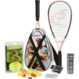 Професійний набір для кросмінтону Speedminton S900: 2 карбонові ракетки, 5 воланів, ігрове поле, сумка, чорний, універсальний розмір