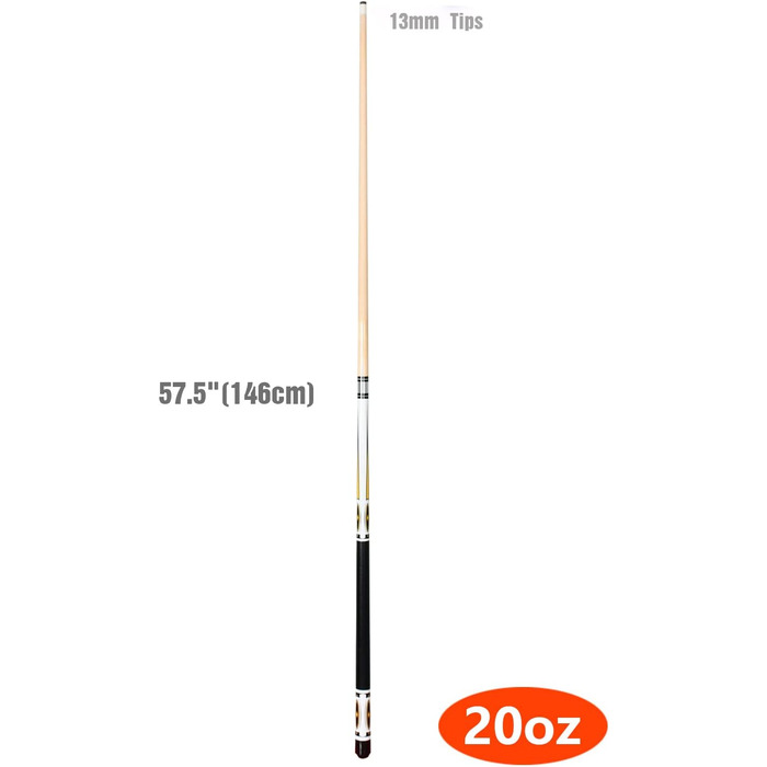 Набір київ для більяру Moyan (2 шт.), 58 дюймів, 2 частини, кленова деревина