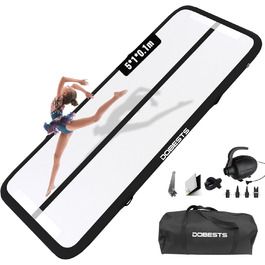 Гімнастичний мат DOBESTS Airtrack 10/20 см, 2-6 м з насосом, для дому, спортзалу, фітнесу, йоги, з сумкою