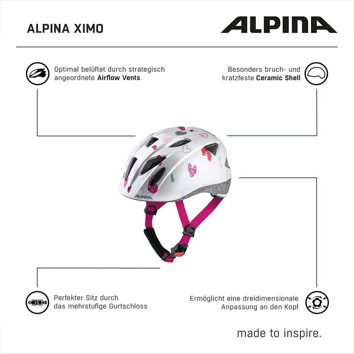 ALPINA XIMO - легкий, безпечний та ударостійкий велосипедний шолом для дітей з LED-підсвіткою