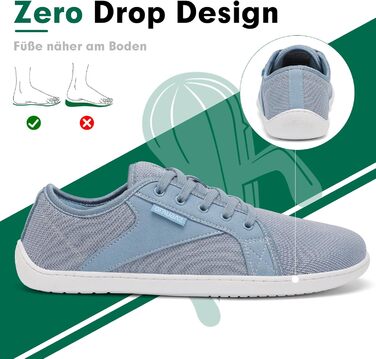 В'язані босижні черевики SAGUARO Unisex з широкою передньою частиною та без підйому, Luck Ⅰ, розмір 36-48 (38 EU, блакитний)