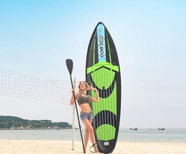 Надувний SUP-борд JOOLOOG Stand Up Paddle Board з сидінням для каяків, 320 x 81 x 15 см (зелений)