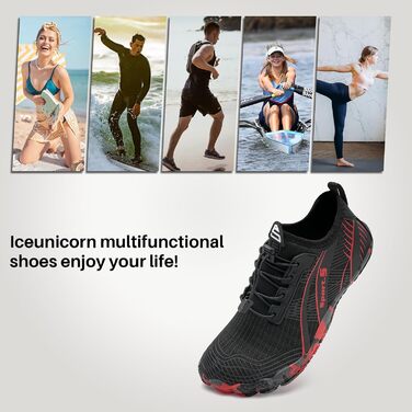 Легкі шкарпеткові кросівки IceUnicorn для чоловіків та жінок. Шкарпетки-кросівки, аквашузи, фітнес-кросівки, пляжні та плавальні кросівки. Розмір 43 EU, чорний колір.