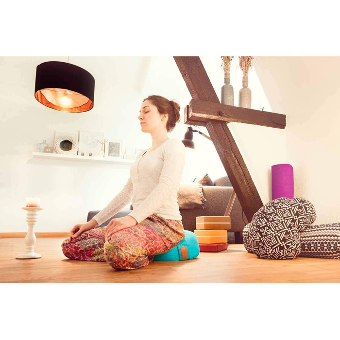 Йога-боулстер Rundes 30см x 15см | Знімний чохол | Наповнювач: органічна лушпинка пшениці або органічна лушпинка гречки | Для Йін-йоги та медитації