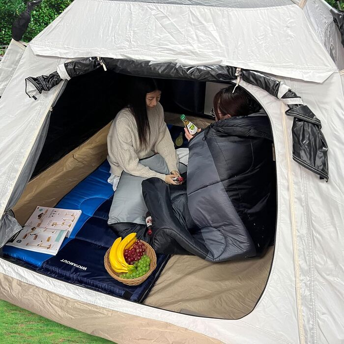 Сплячий мішок Outdoor для дорослих, машинного прання, зимовий, водонепроникний, 3-4 сезони, з компресійним мішком. Підходить для кемпінгу, походів, подорожей. Температурний режим: 0°C (комфорт 5°C). Чорний (220x85 см, L)