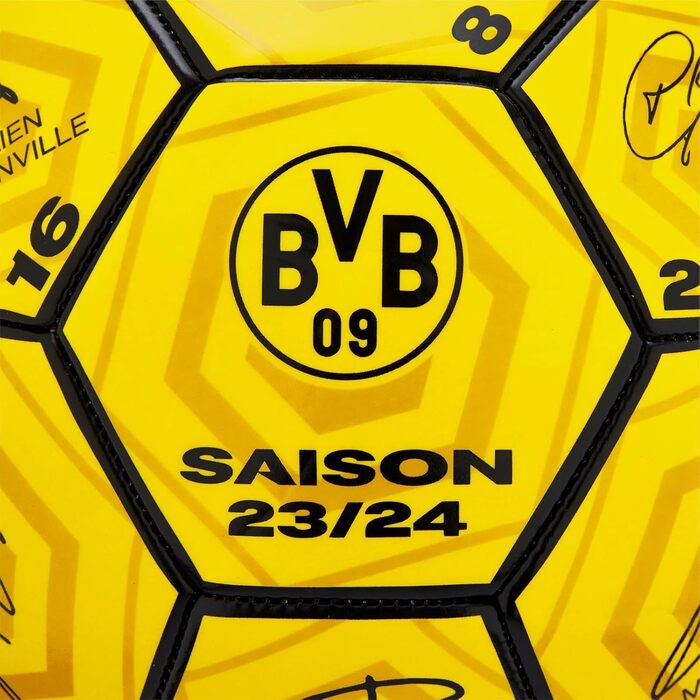 Футбольний м'яч Borussia Dortmund 2023/24 з автографами, жовтий, розмір 5, унісекс, для юніорів